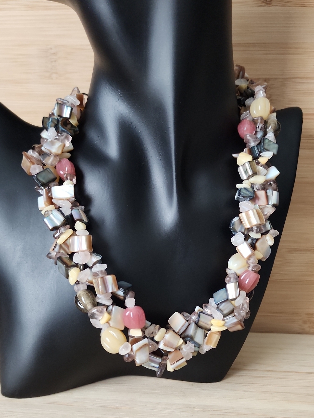 Multi-Color Stone Beaded Statement Necklace